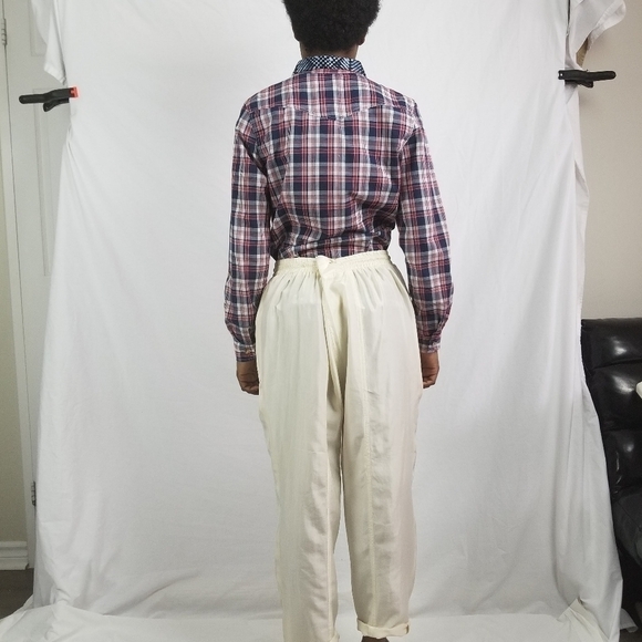 Upcycled vintage button-down plaid shirt - Picture 5 of 5